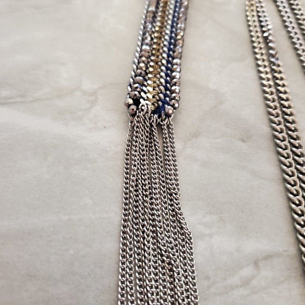✨ Stella and Dot Thread Pendant Fringe Edgy Rocker Moto Statement Necklace ✨ - Picture 9 of 12